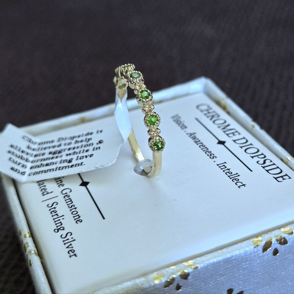 Shivam Chrome Diopside💚 Half Eternity♾️ Ring - NIB - Picture 5 of 15